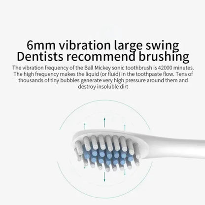 Electric Ultrasonic Toothbrush Six Speed Mode Home Soft Hair USB Charging Waterproof Adult Tooth Cleaner Automatic Couple Set-