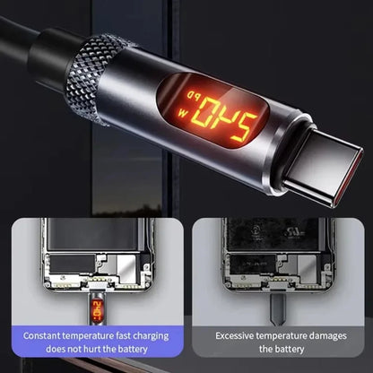 240W Max Digital Display Fast Charge Cable with Aluminum Alloy Case, 480Mbps, Type-C To Type-C for IPhone 17 16 15 Pro Max