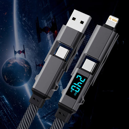 240W 4-in-1 Data Cable Super Fast Charging USB to Type-C USB C to Lightning With LED For IPhone16 15 14 XIAOMI HUAWEI