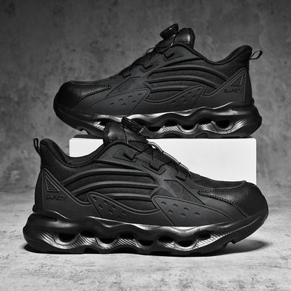Rotating Button New Safety Shoes Men Anti-smash Anti-puncture Work Shoes Fashion Men Sport Shoes Security Protective Boots Men