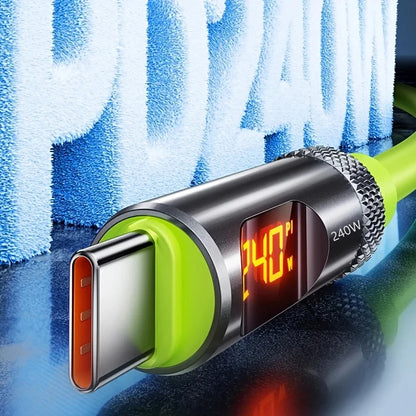 240W Max Digital Display Fast Charge Cable with Aluminum Alloy Case, 480Mbps, Type-C To Type-C for IPhone 17 16 15 Pro Max