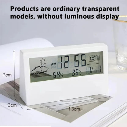 LED Thermometer Thermo-Hygrometer Multifunction Electronic Clock Temperature Humidity Meter Weather Station for Home With Alarm